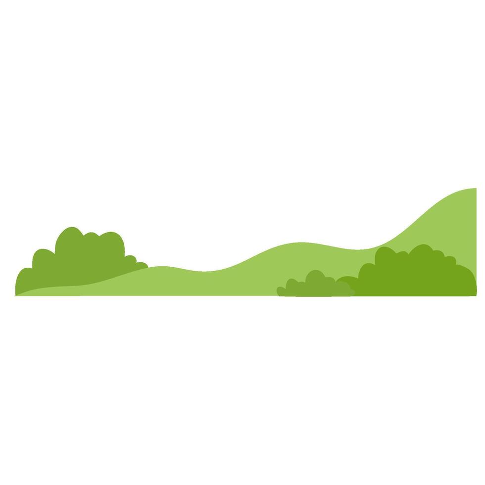 Green field hill vector