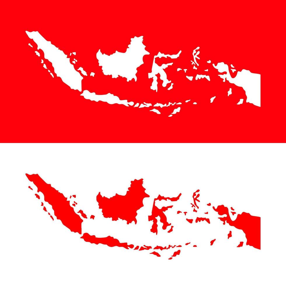 map of the Indonesian archipelago with a red and white background vector