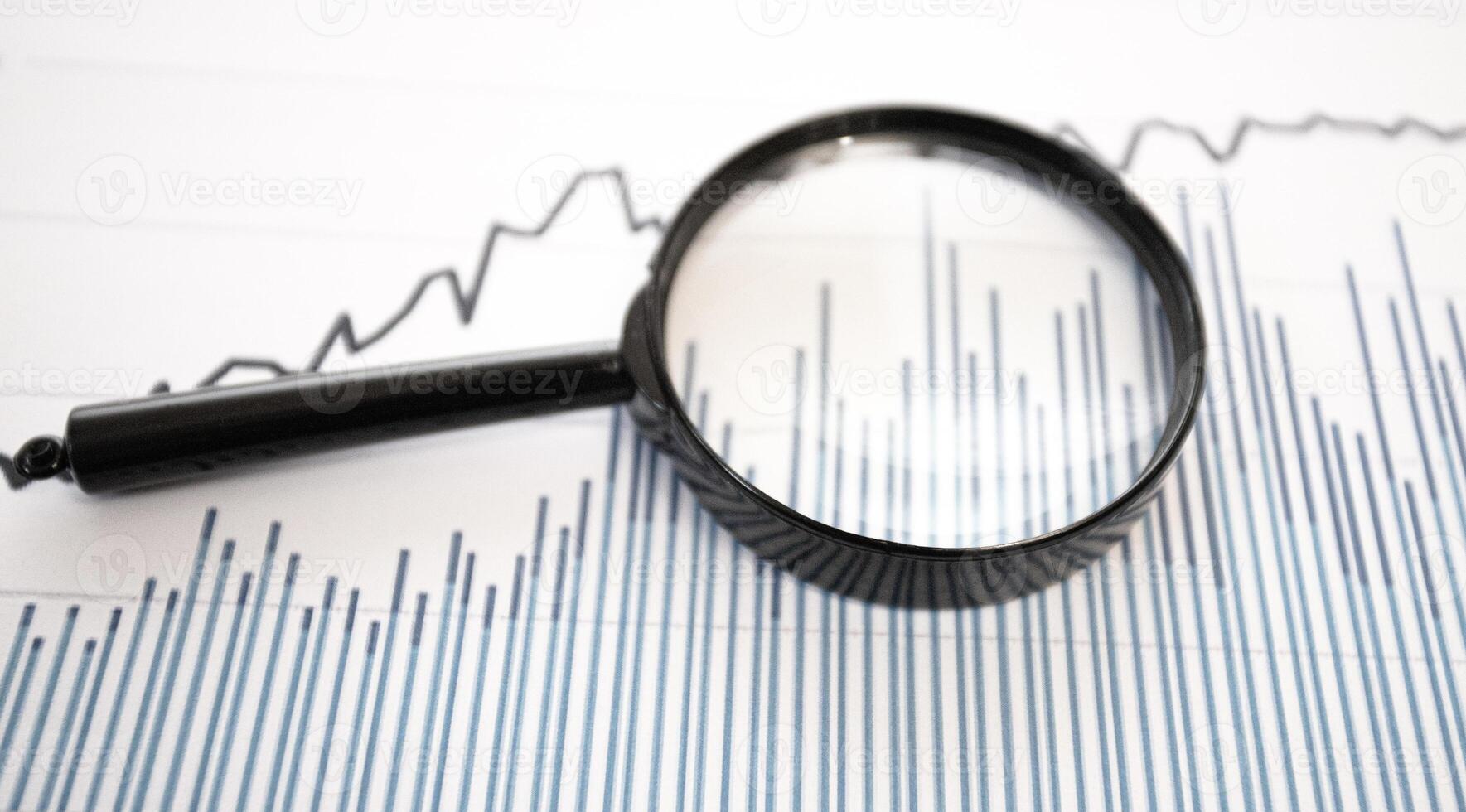 financial reports, analysis and accounting, set of tables and graphs, various items for bookkeeping photo