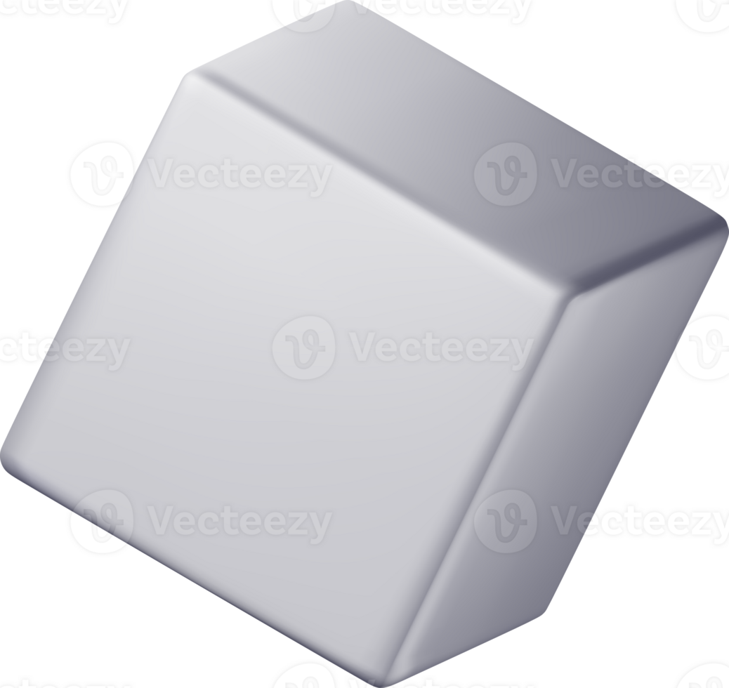 3D grey cube icon png