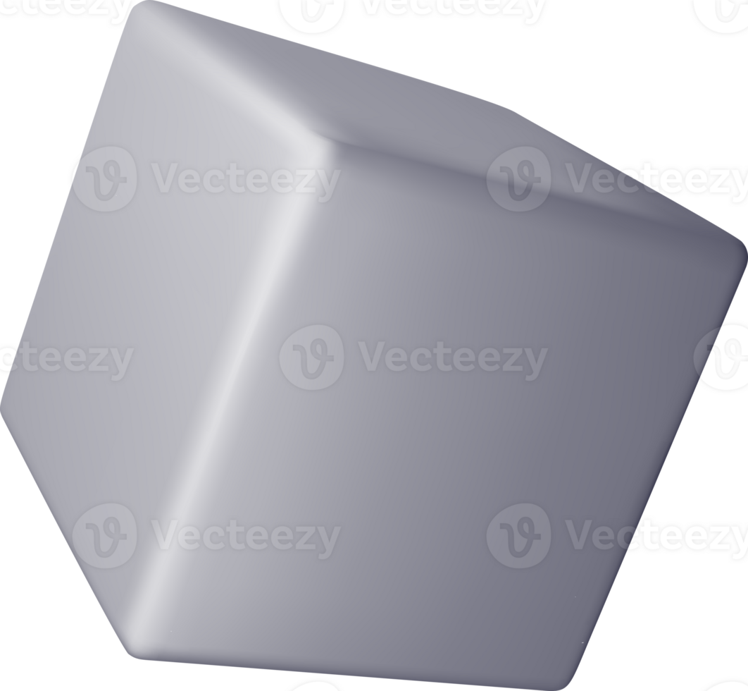 3D square metal box png