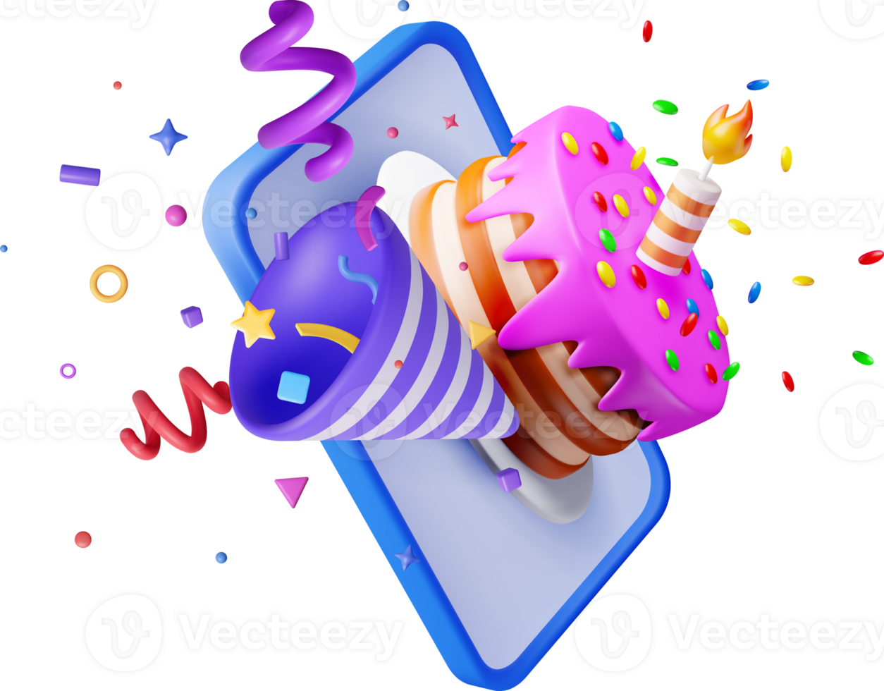 Render Phone with Cracker and Chocolate Cake png