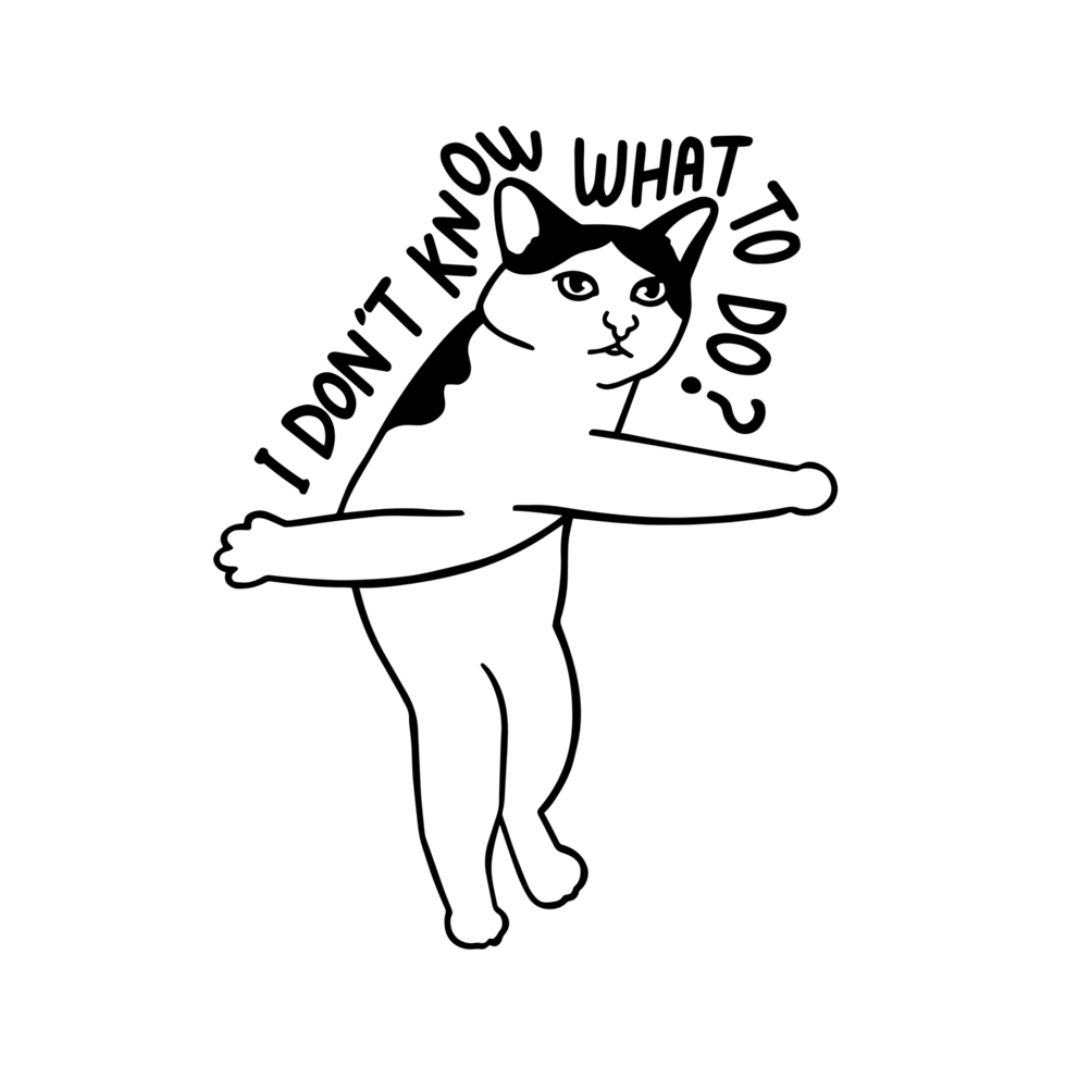 Funny Cat Meme Meme Sticker Coloring T-shirt Transparent Cute Illustration png