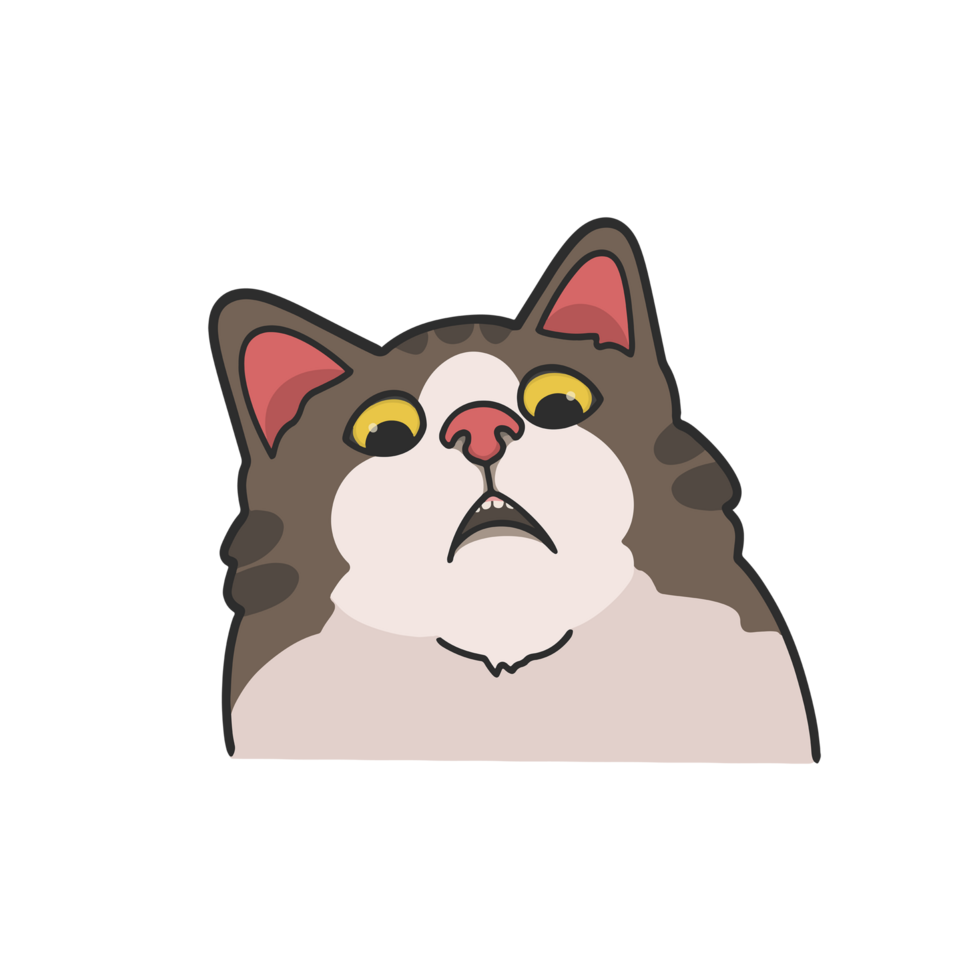 Tabby Cat Meme Sticker T-shirt Transparent Cute Illustration png