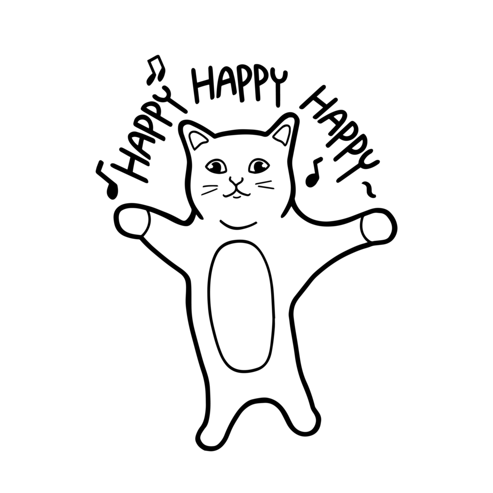 Happy Happy Cat Meme Sticker Coloring T-shirt Transparent Cute Illustration png