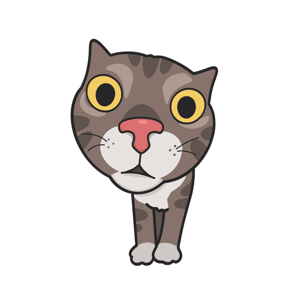 Curious Tabby Cat Meme Sticker T-shirt Transparent Cute Illustration png