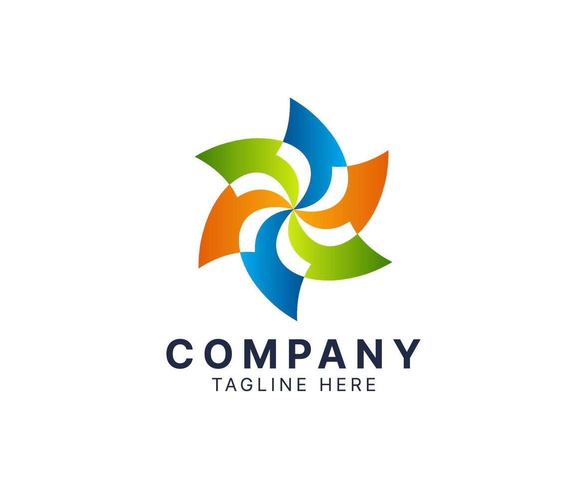 Abstract flower colorful gradient logo template icon illustration design for corporate business. vector