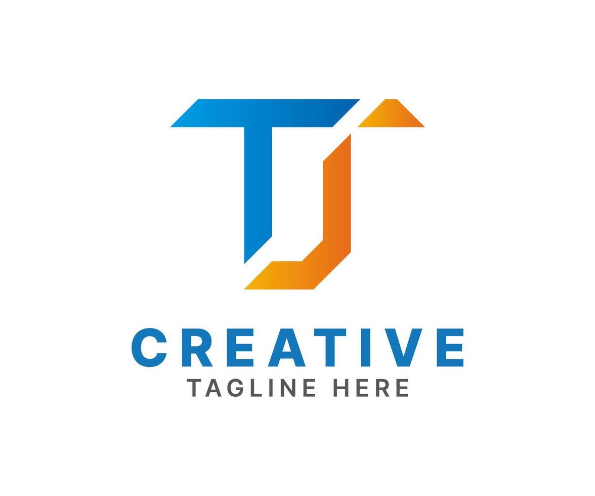 TJ letter abstract initial logo design illustration template for business. vector
