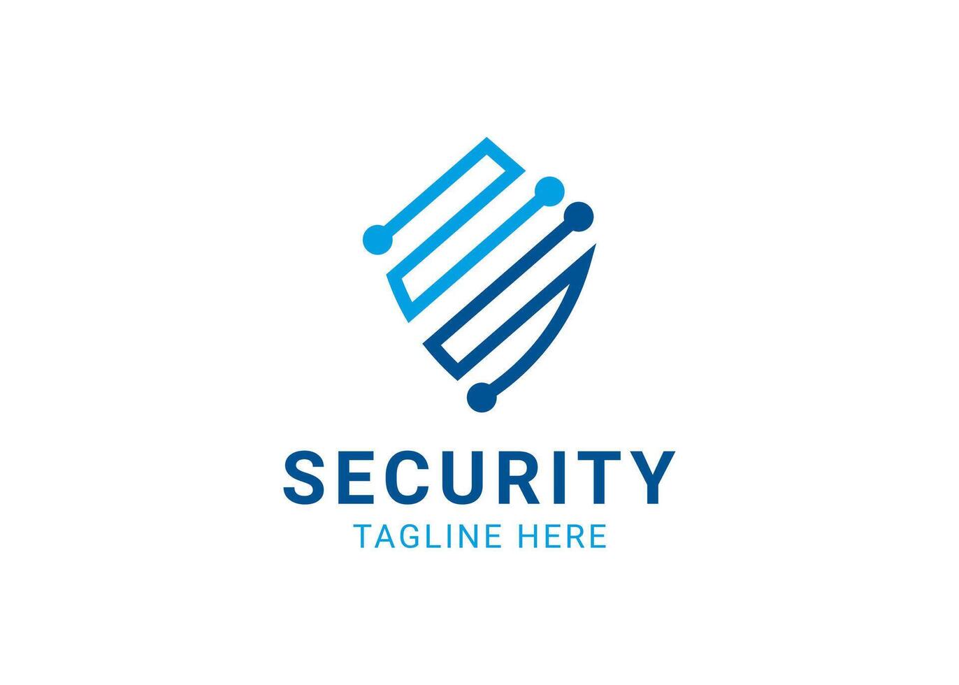 Security shield logo design with creative and modern style for digital business. vector