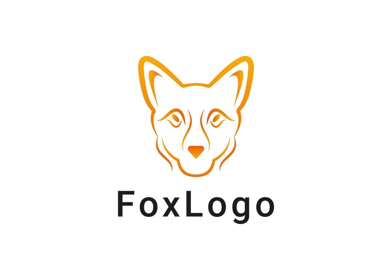 Fox logo design template illustration with orange color and fox head concepts. vector