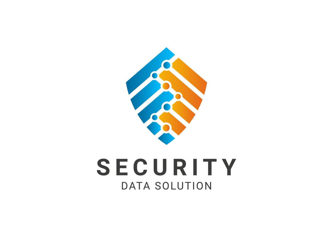 Data security logo icon symbol design with gradient colorful shield concept for business. vector