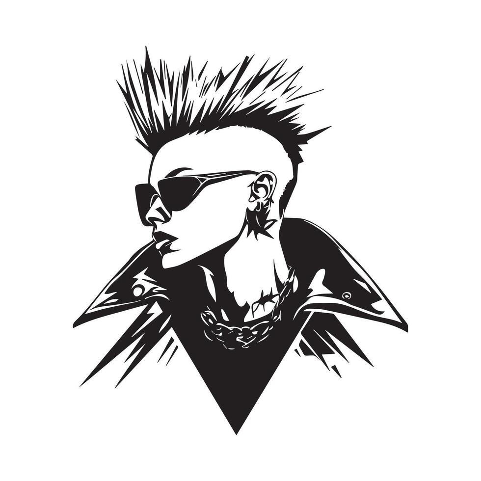 Punk Fashion Stock image. Punk Rock Style Images isolated on white background vector
