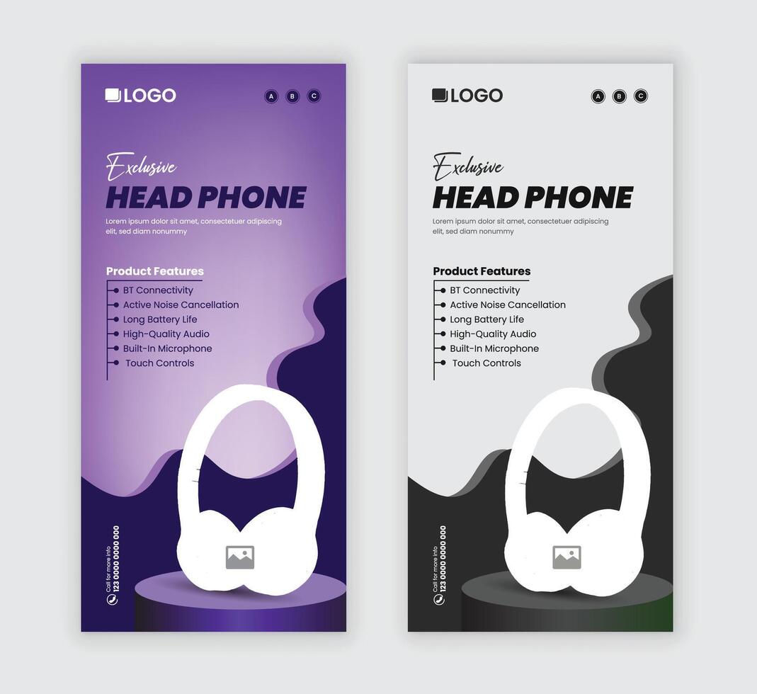 Exclusive headphone sale Dl Flyer design vector