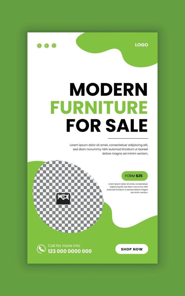 Minimal furniture store promotion online post template vector