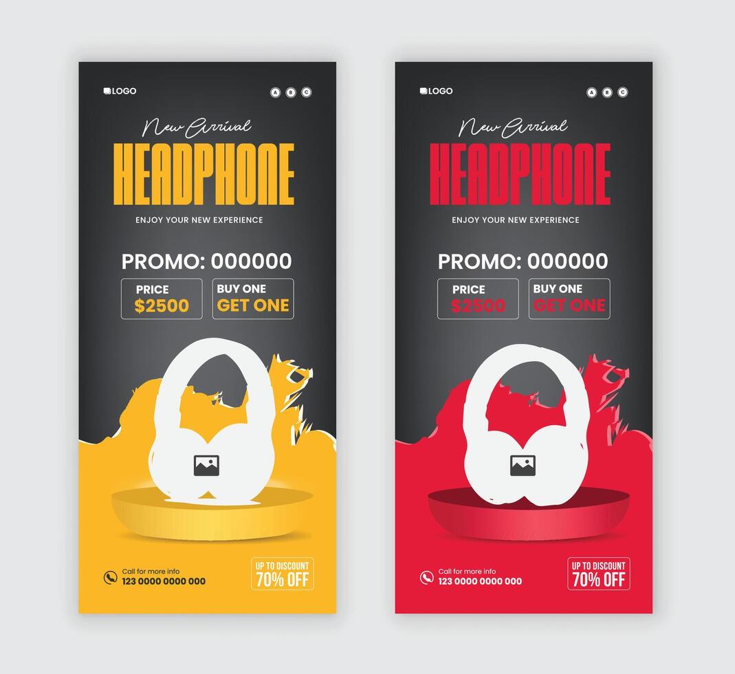 Cyber Monday Headphone sale Dl Flyer design vector