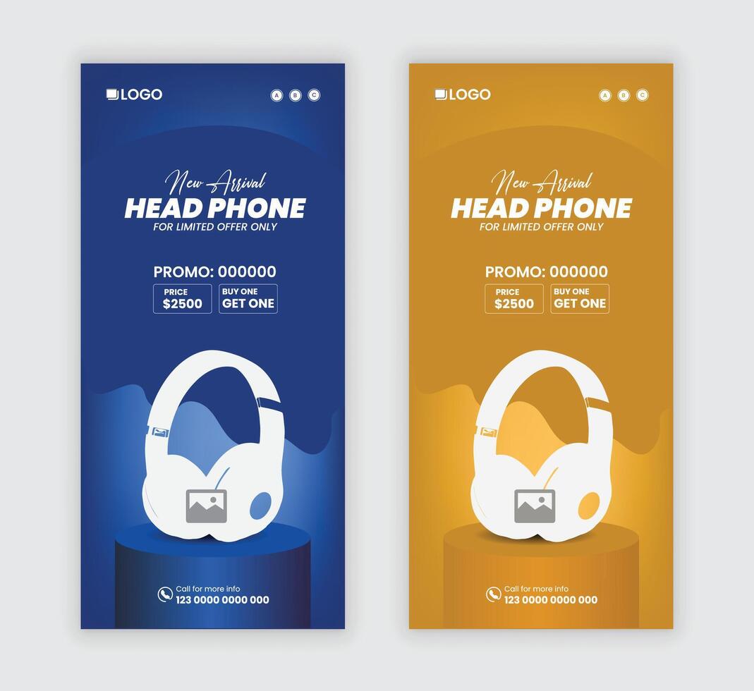 New arrival Headphone sale Dl Flyer design vector
