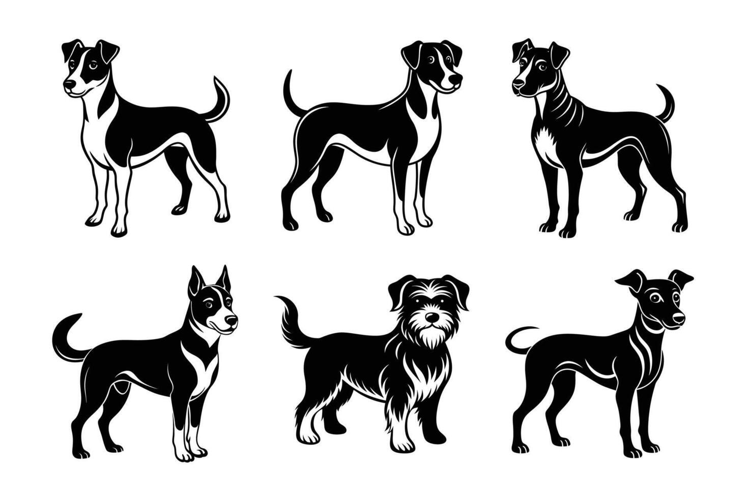 dog black silhouette vector
