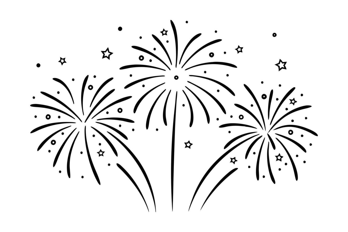Colorful Fireworks Display Celebration Night Sky vector