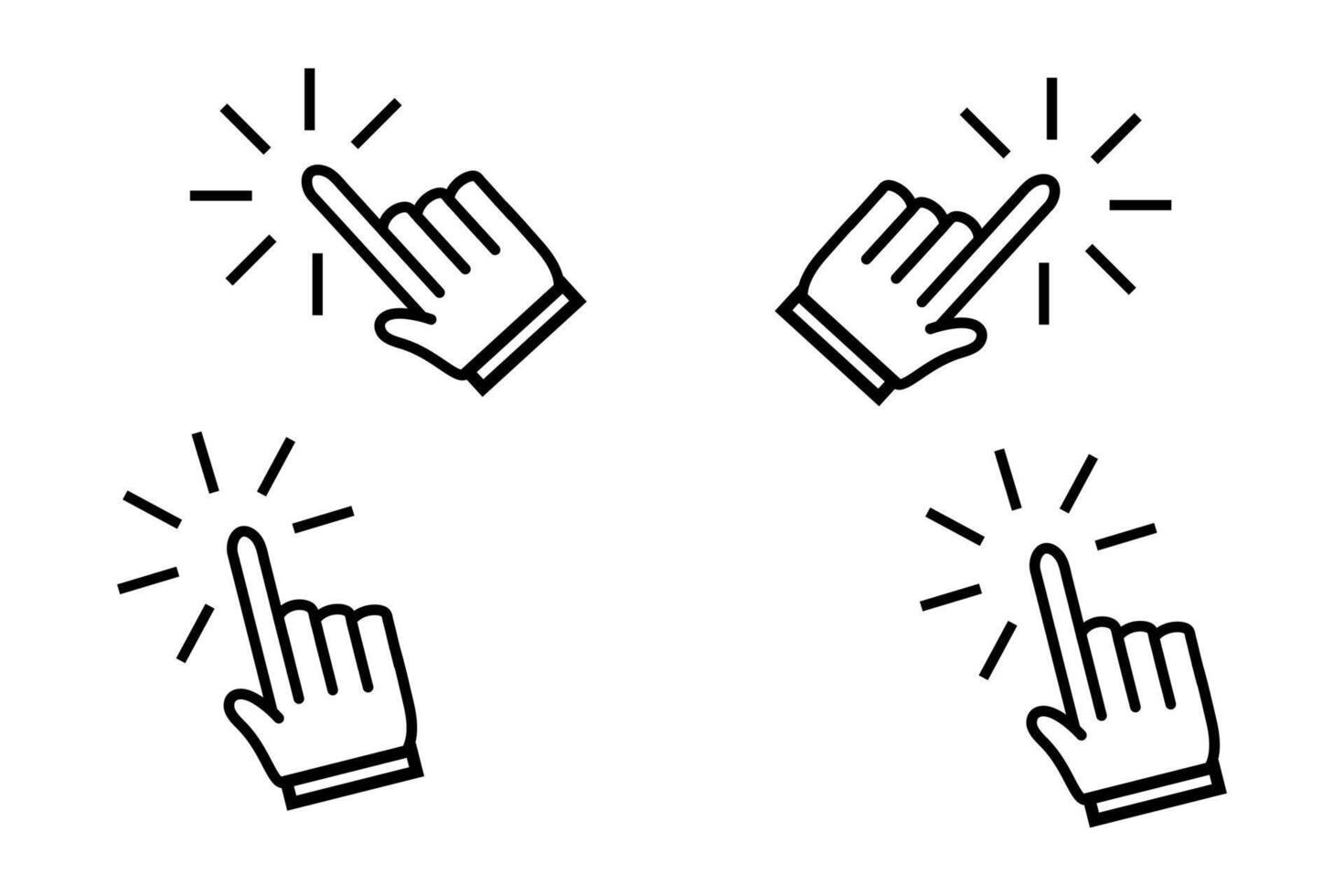 Click button with the hand pointer. Search concept illustration. vector