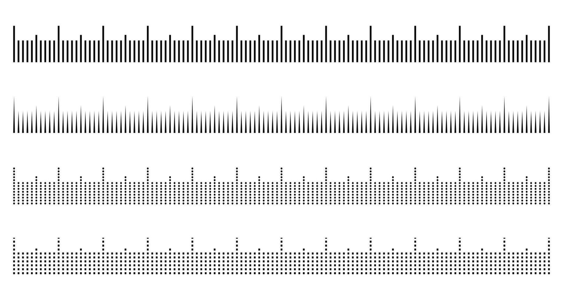 Dotted ruler scale measure line sign illustration. Dashed ruler with a scale in centimeters. vector