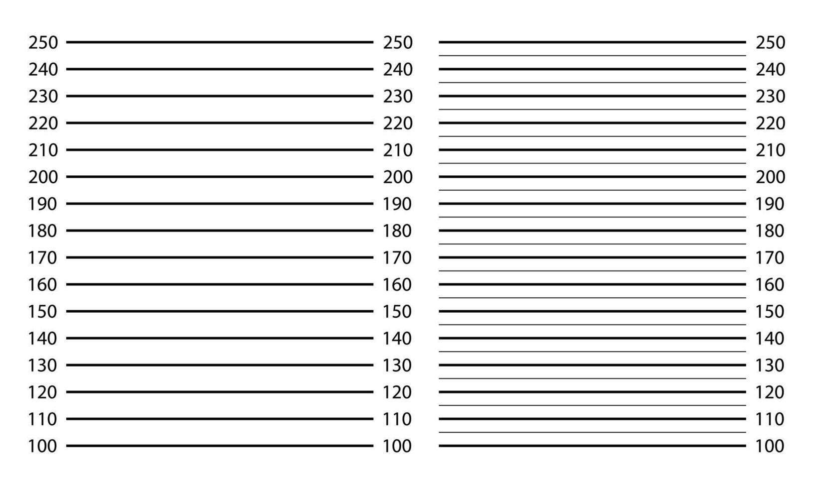 Police lineup mugshot blank form background for design illustration. Editable and Scalable. vector