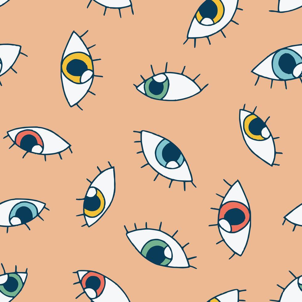 Bunch of Eye Seamless Pattern illustration Design vector