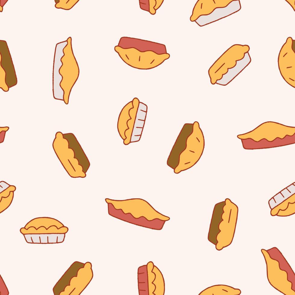 Pie Seamless Pattern illustration for Print, Wallpaper, Decoration. vector
