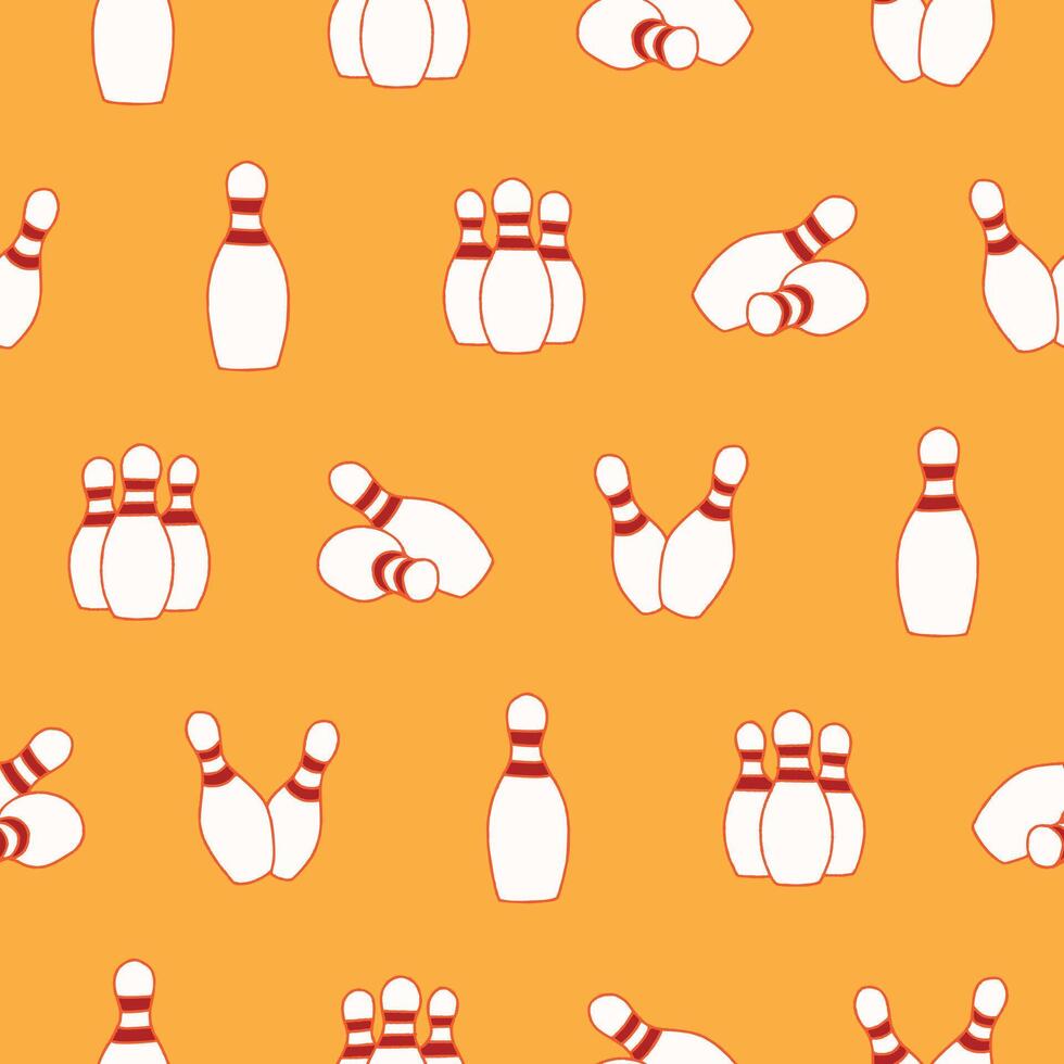 Collection of Bowling Pin Seamless Pattern illustration Design vector