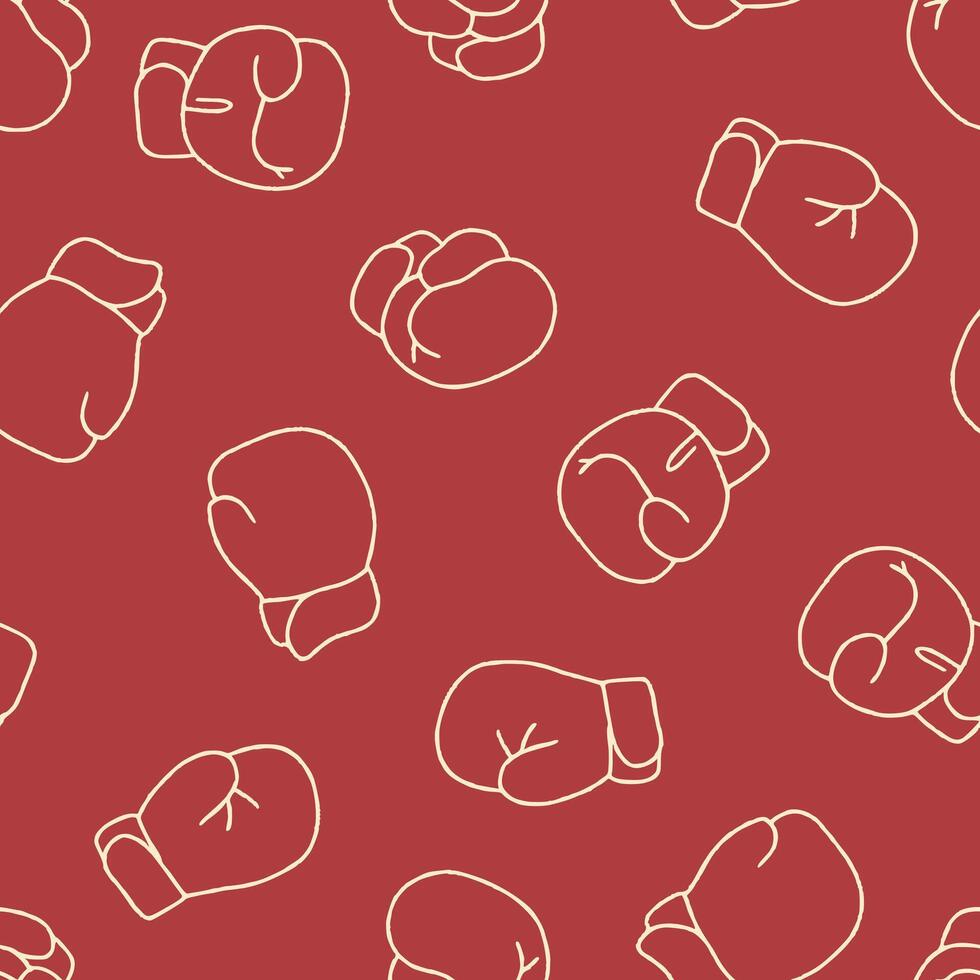 Outline Boxing Glove Seamless Pattern illustration for Print, Wallpaper, vector