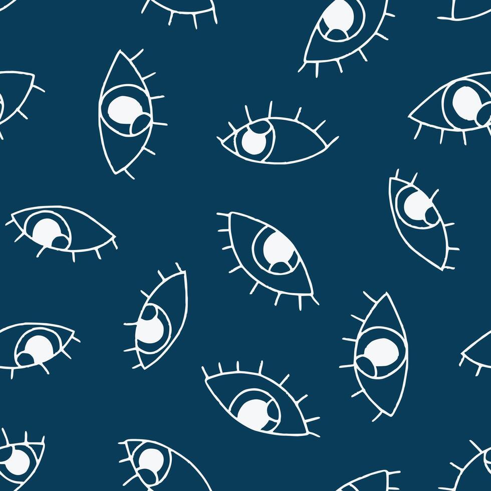 Outline Bunch of Eye Seamless Pattern illustration Design vector
