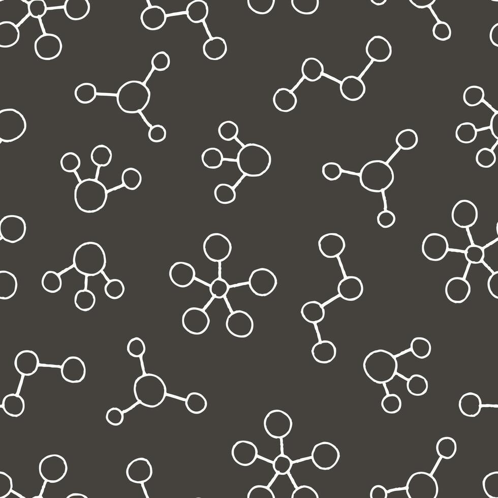 Outline Bunch of Molecule Seamless Pattern illustration Design vector