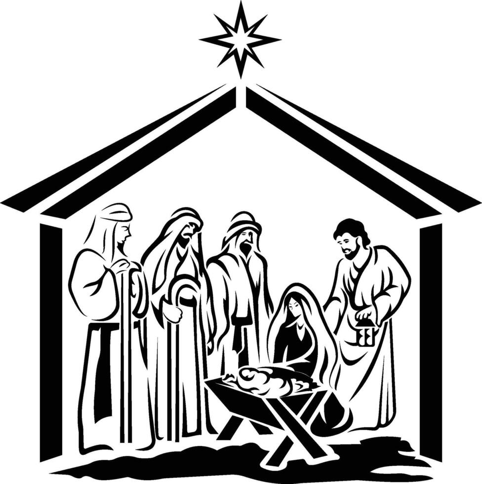 Christmas Nativity design vector