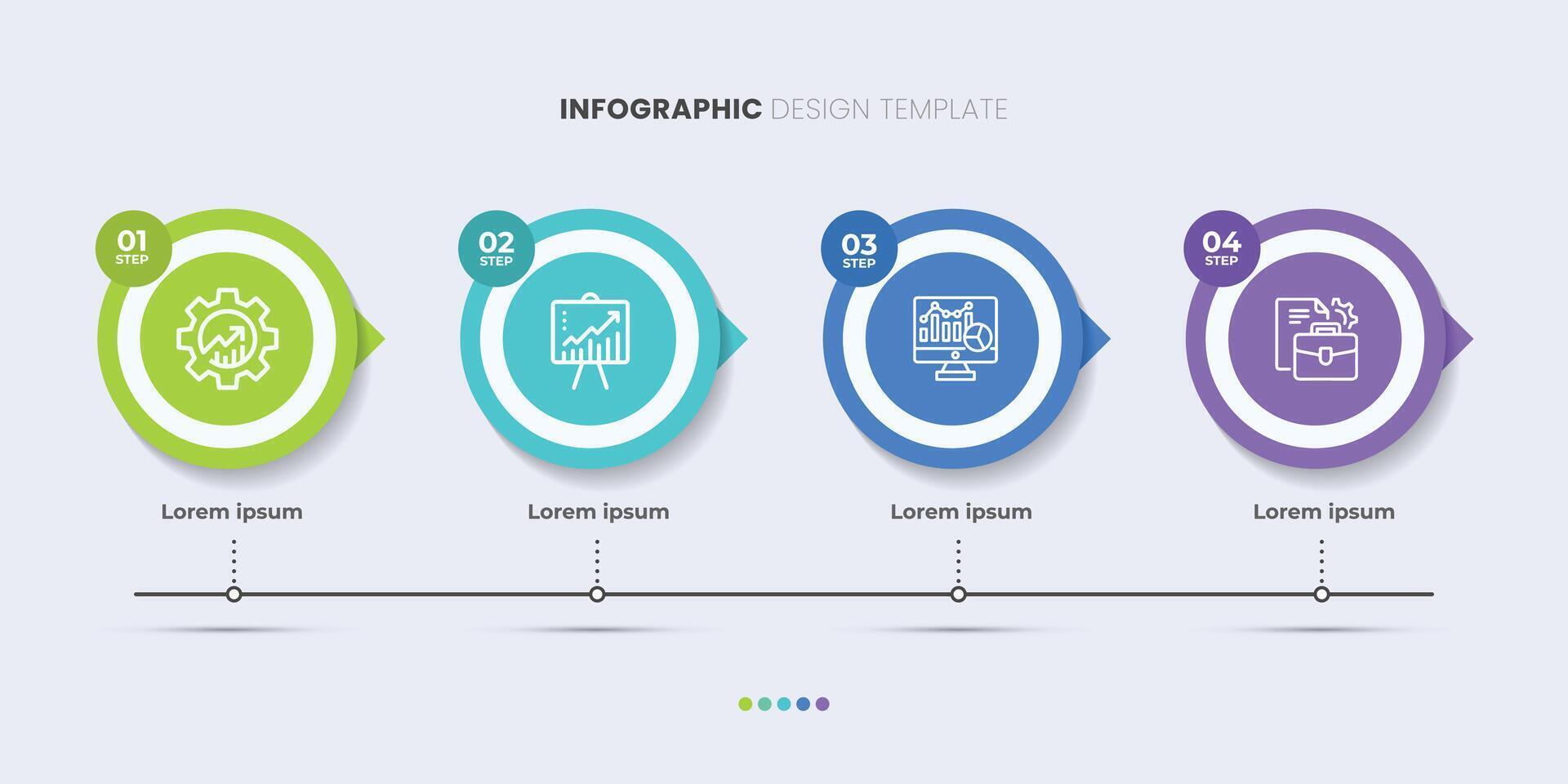 Business infographic template. 4 Step timeline journey. Process diagram, 4 options on white background, Info graph elements vector