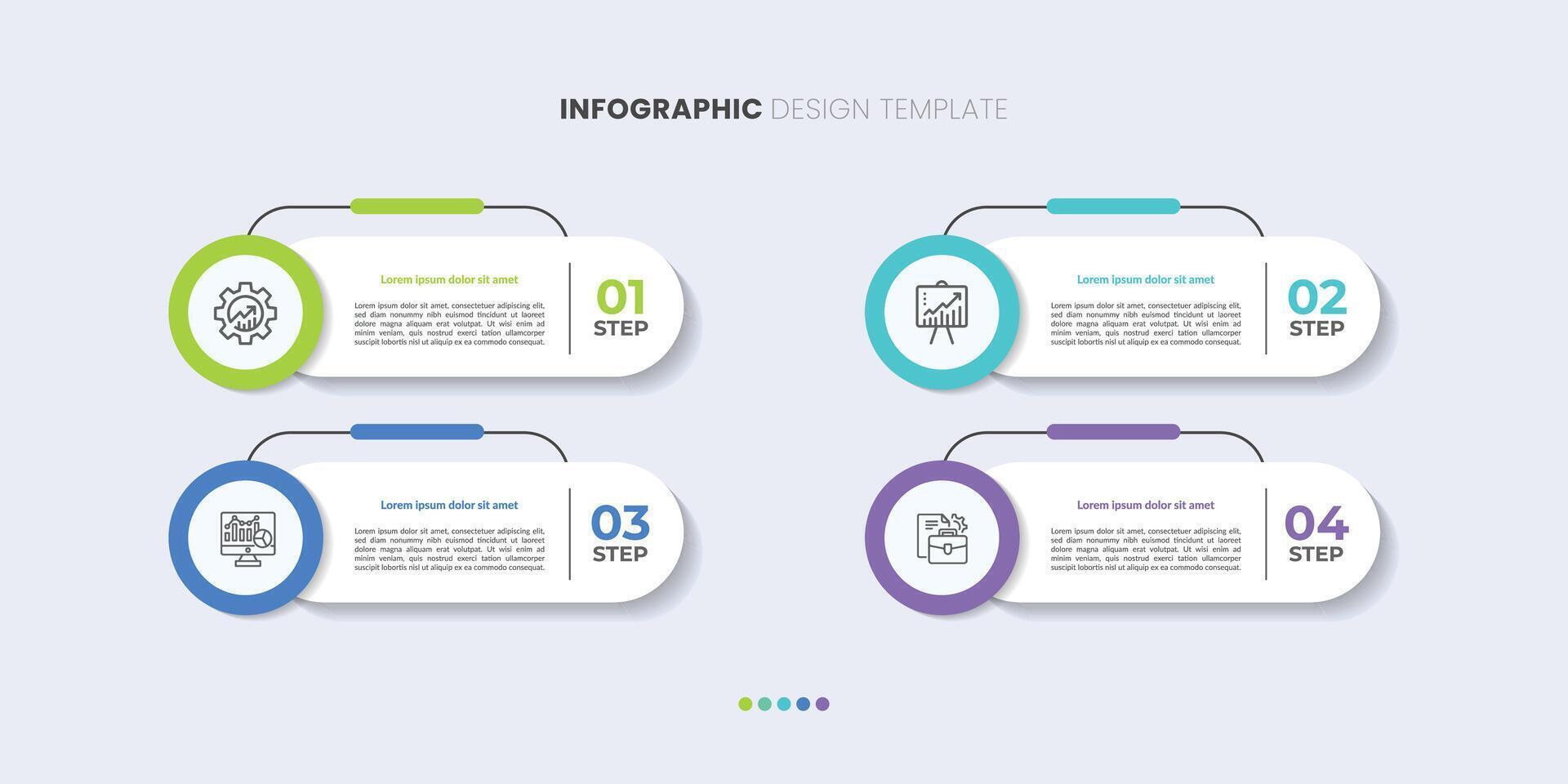 Business infographic template. 4 Step timeline journey. Process diagram, 4 options on white background, Infograph elements vector