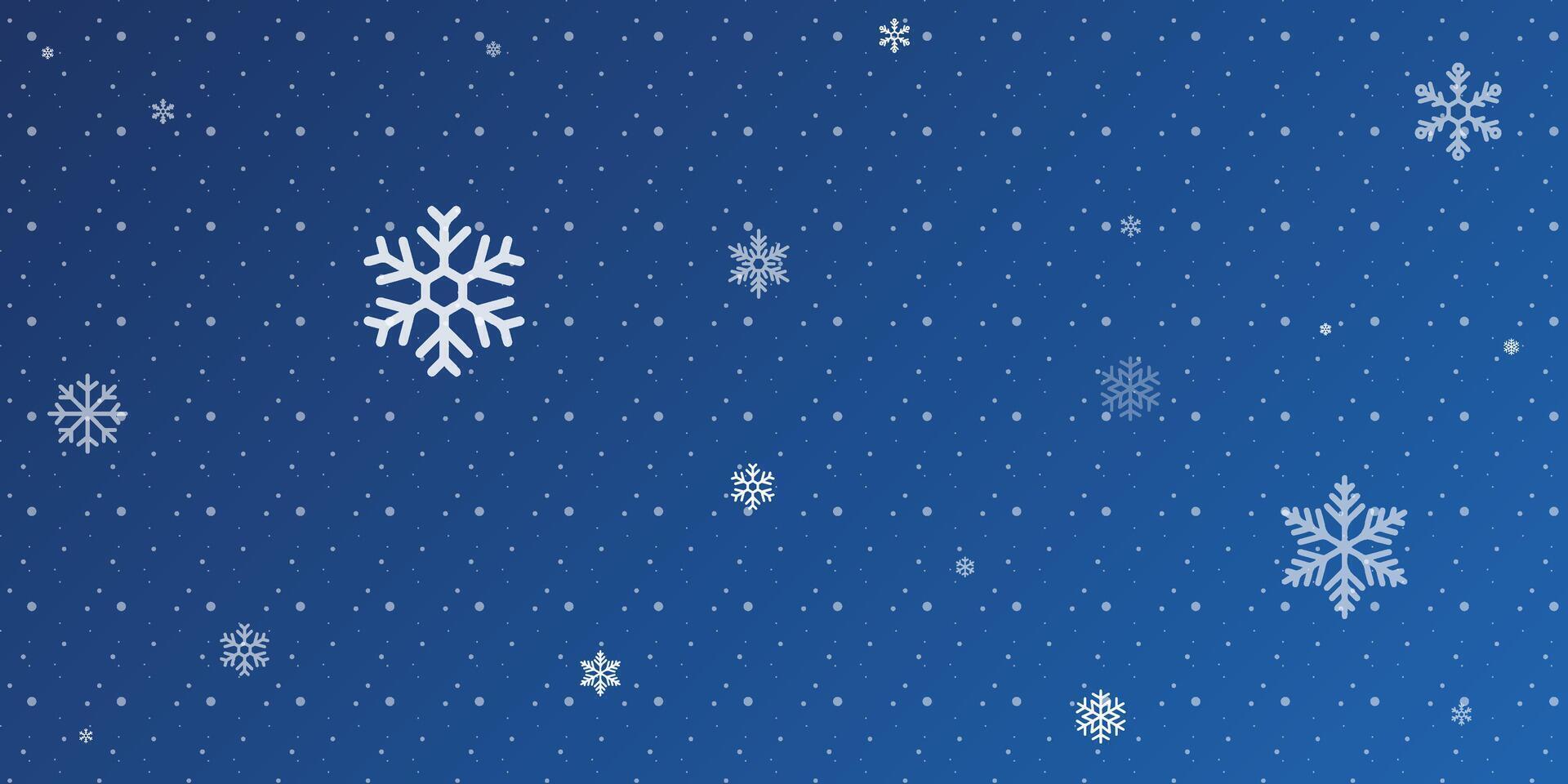 Magical heavy snow flakes backdrop. Snowstorm speck ice particles. Snowfall sky white teal blue wallpaper. Rime snowflakes. Snow hurricane landscape, snowflakes on dark blue vector