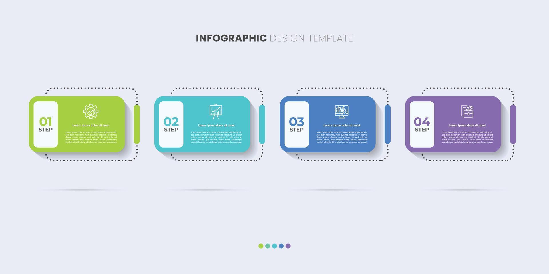 Business infographic template. 4 Step timeline journey. Process diagram, 4 options on white background, Infograph elements vector
