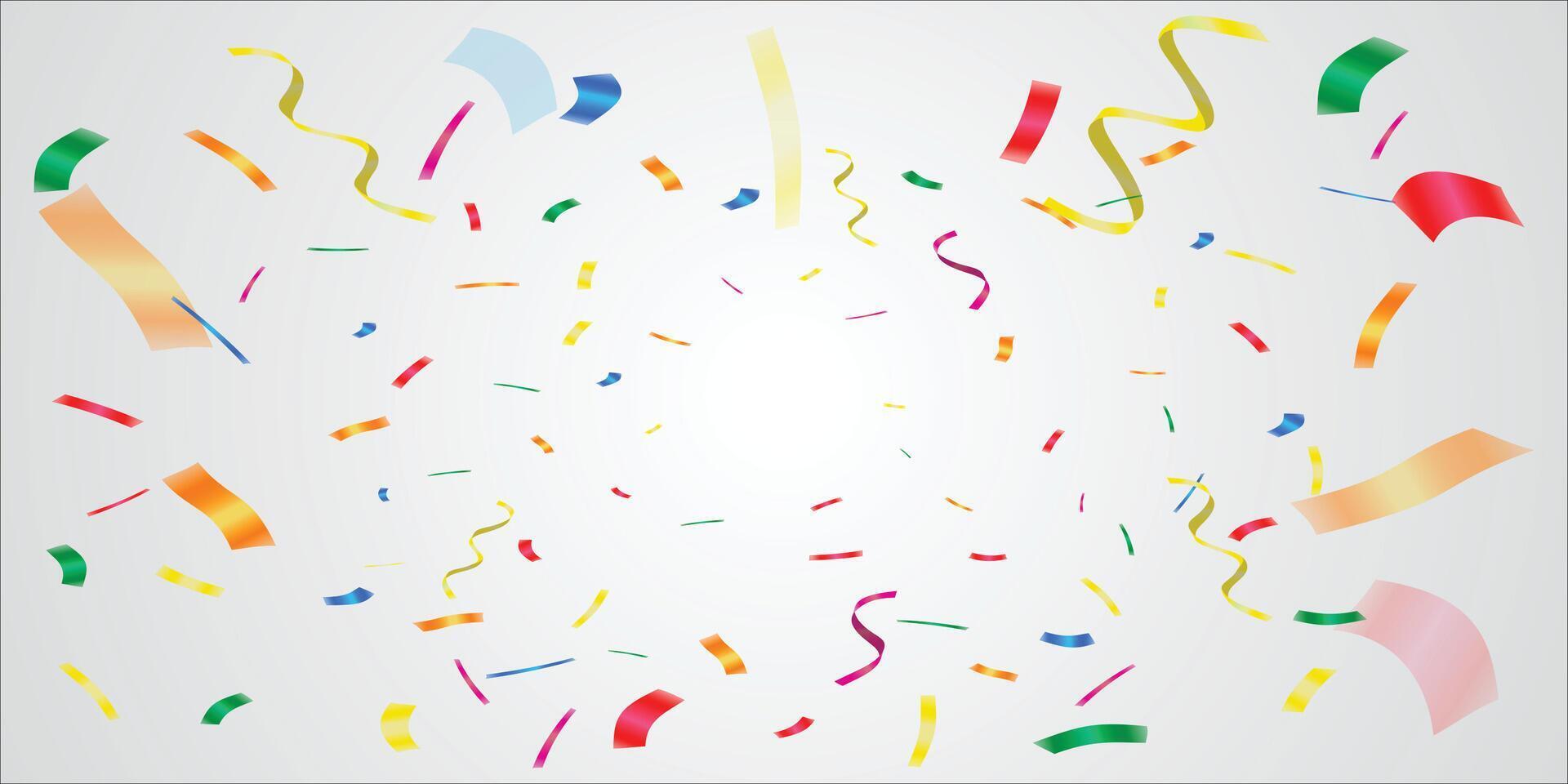 Confetti illustration for festival background Colorful tinsel and confetti explosion Multicolor confetti on transparent background Event and party celebration Festival elements vector