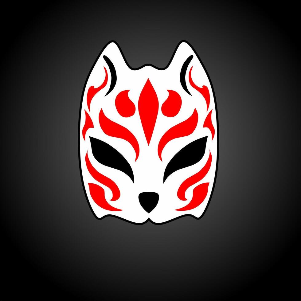 design kitsune fox mask from Japan traditional vector