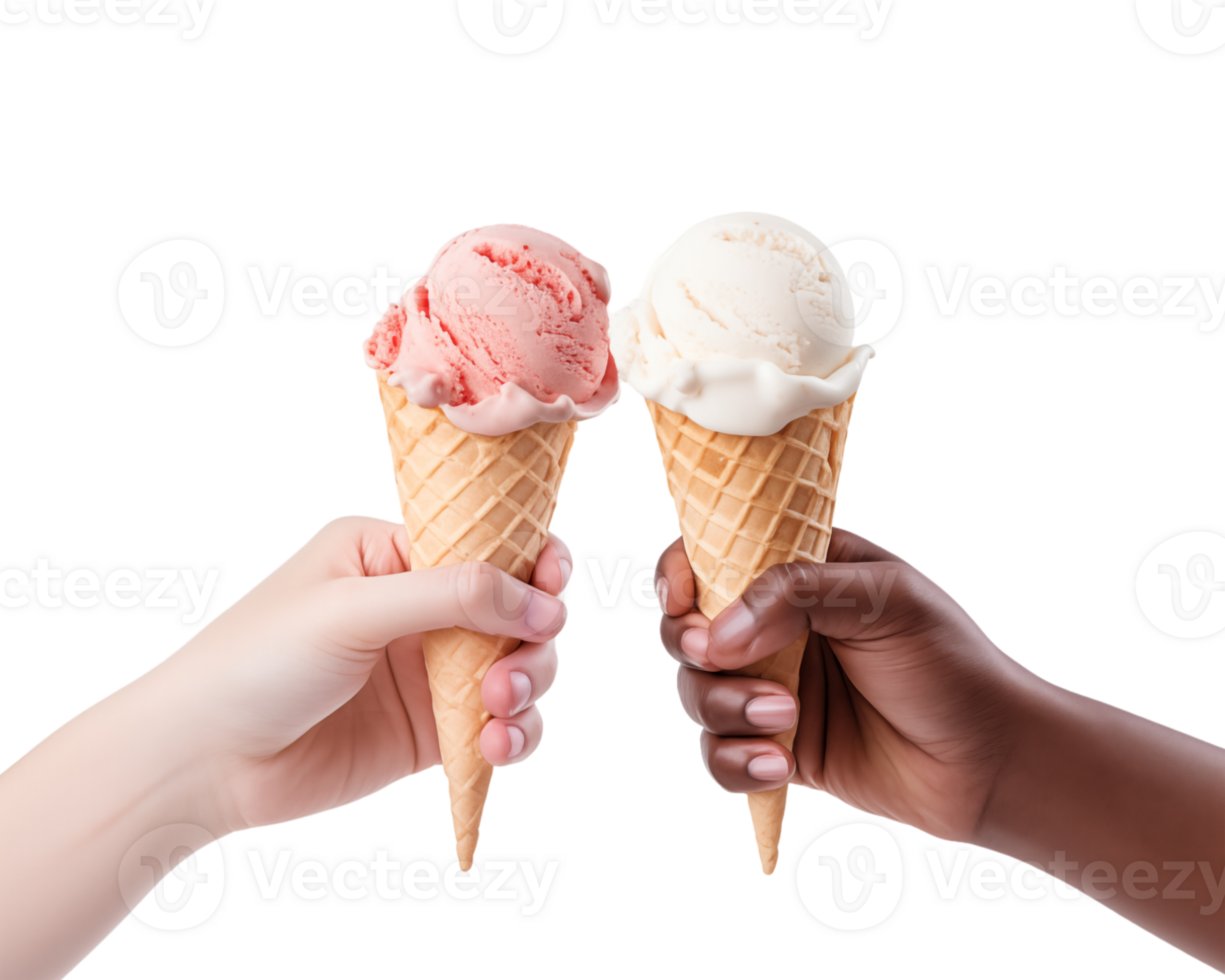 Someone is holding colorful ice cream png