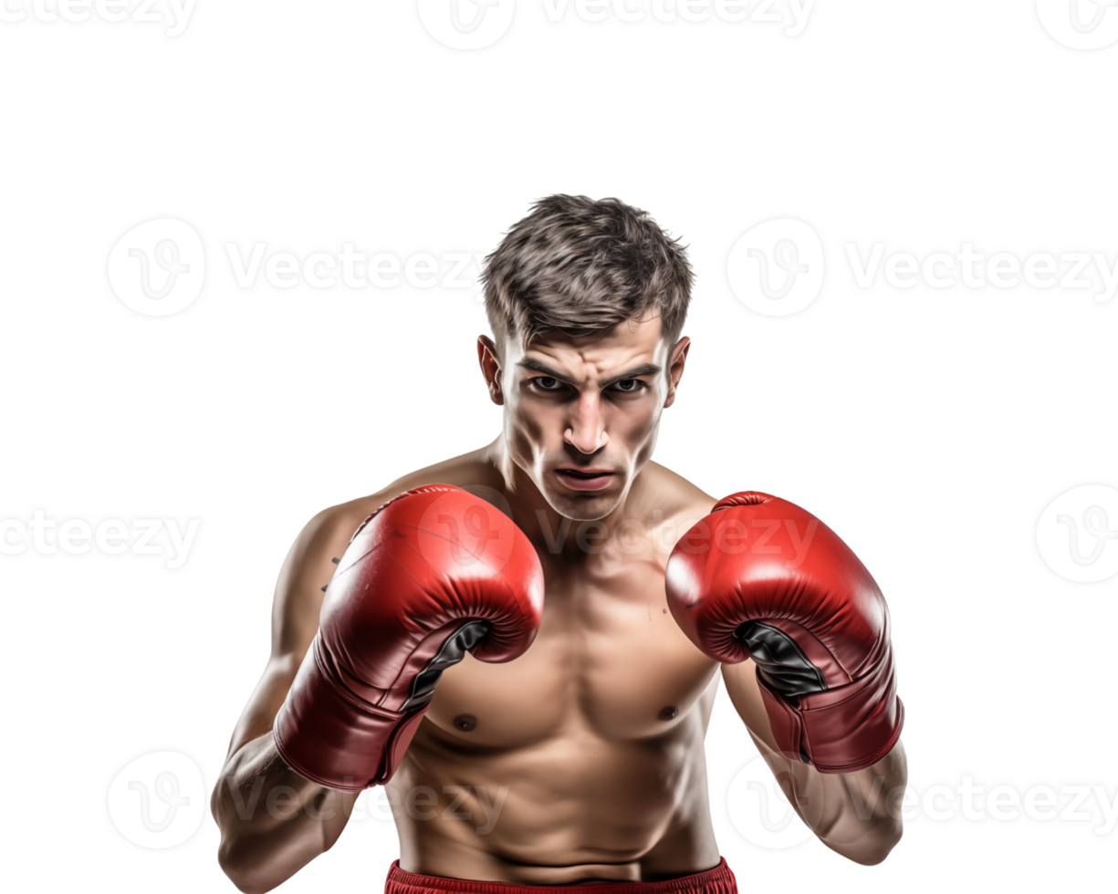 A man in boxing gloves posing for the camera png
