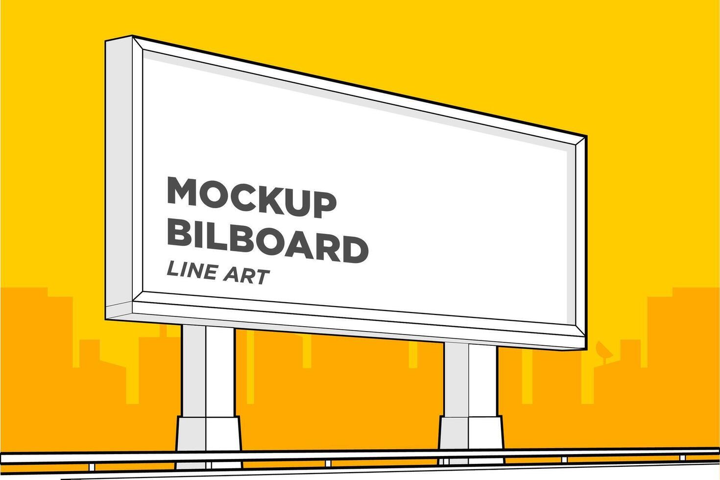 MOCKUP BILBOARD LINE ART LENSCAPE vector