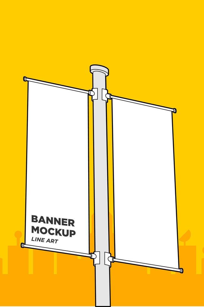 MOCKUP BANNER LINE ART vector