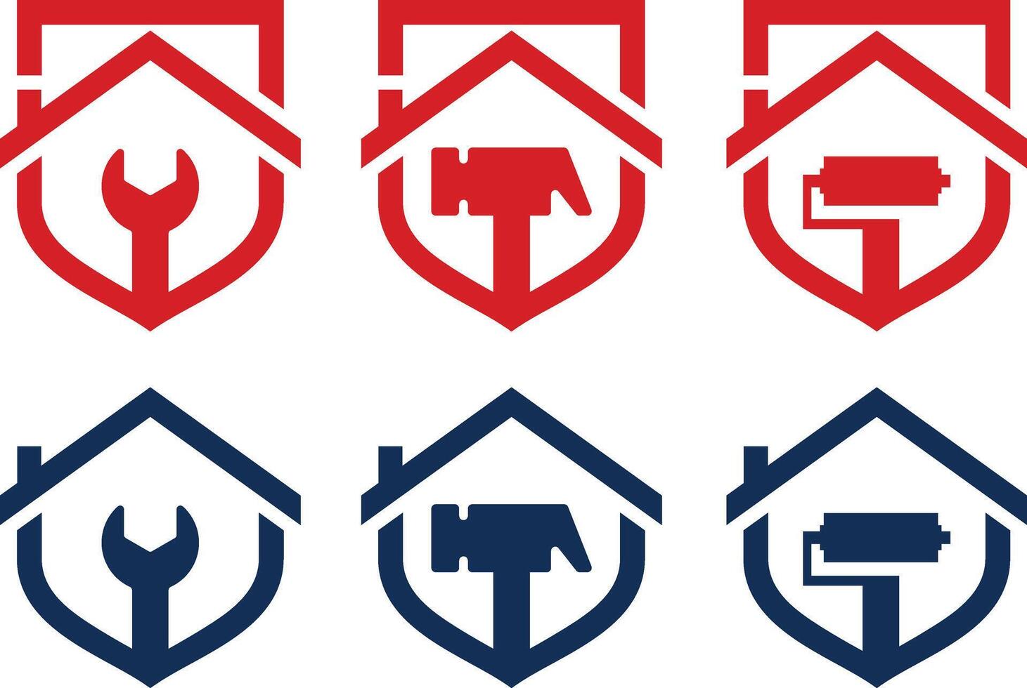 collection of icon home improvement logos vector