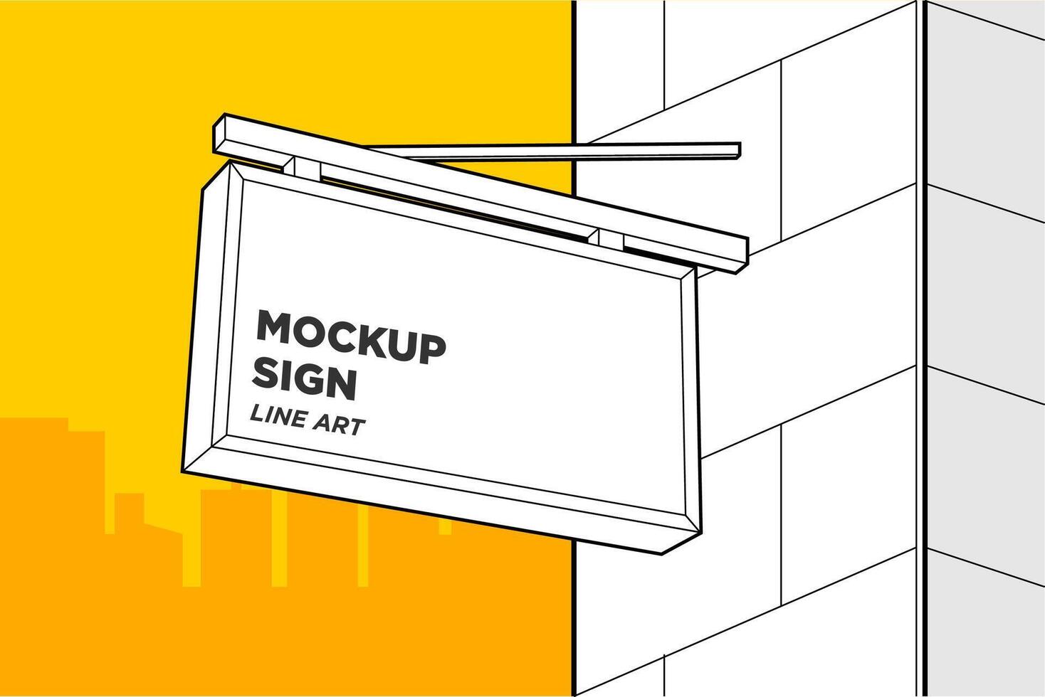Mockup Sign Horizontal Line art vector