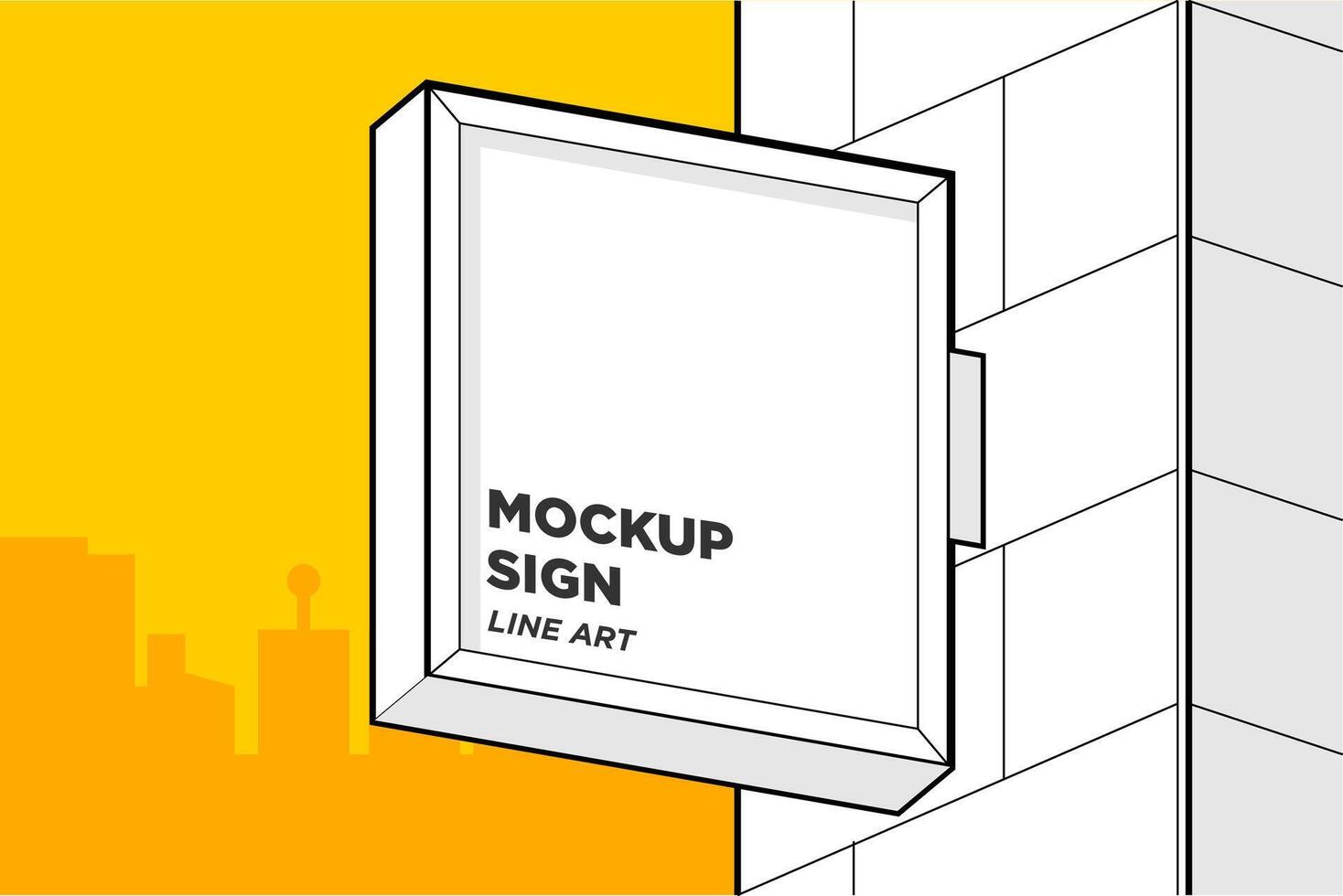 Mockup Neon Banner Line art vector