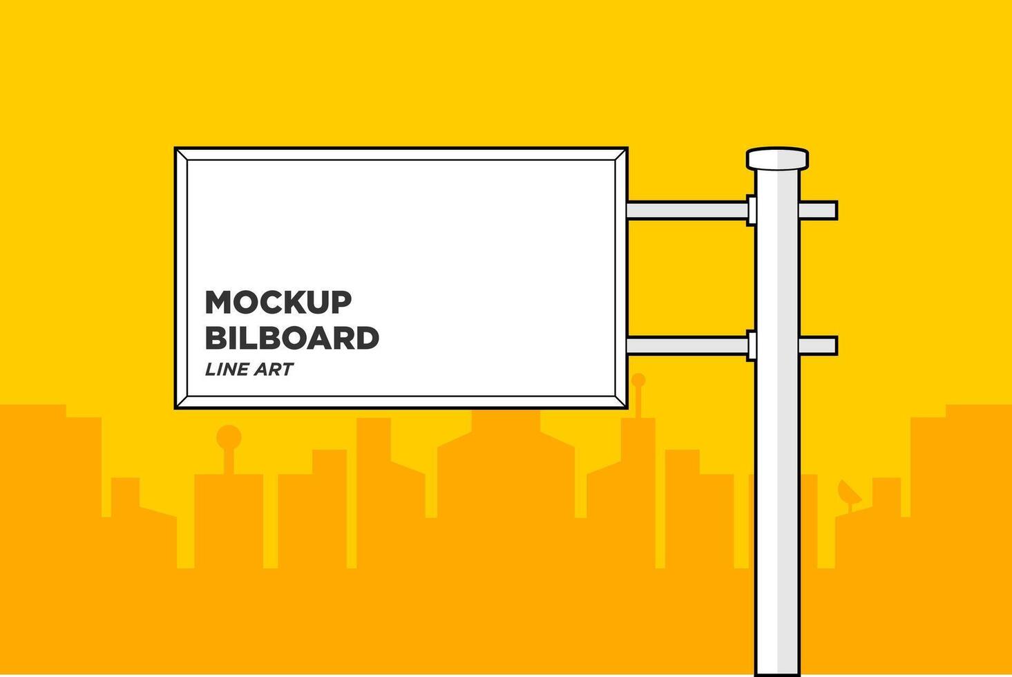 MOCKUP BILBOARD LINE ART LENSCAPE vector