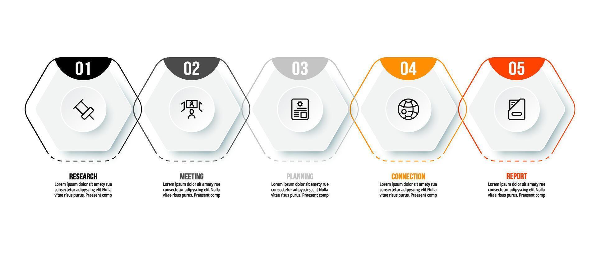 Hexagon infographic template. vector