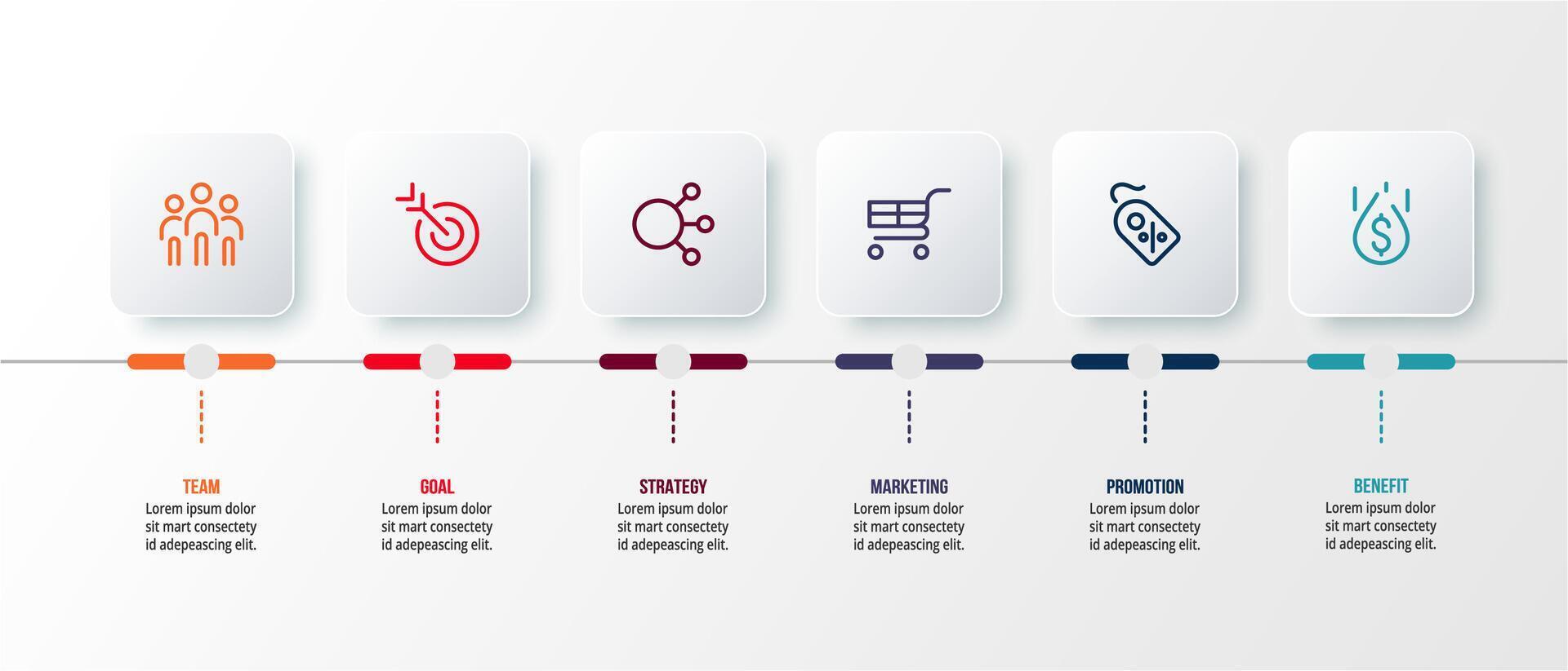 Timeline square for business infographic template vector