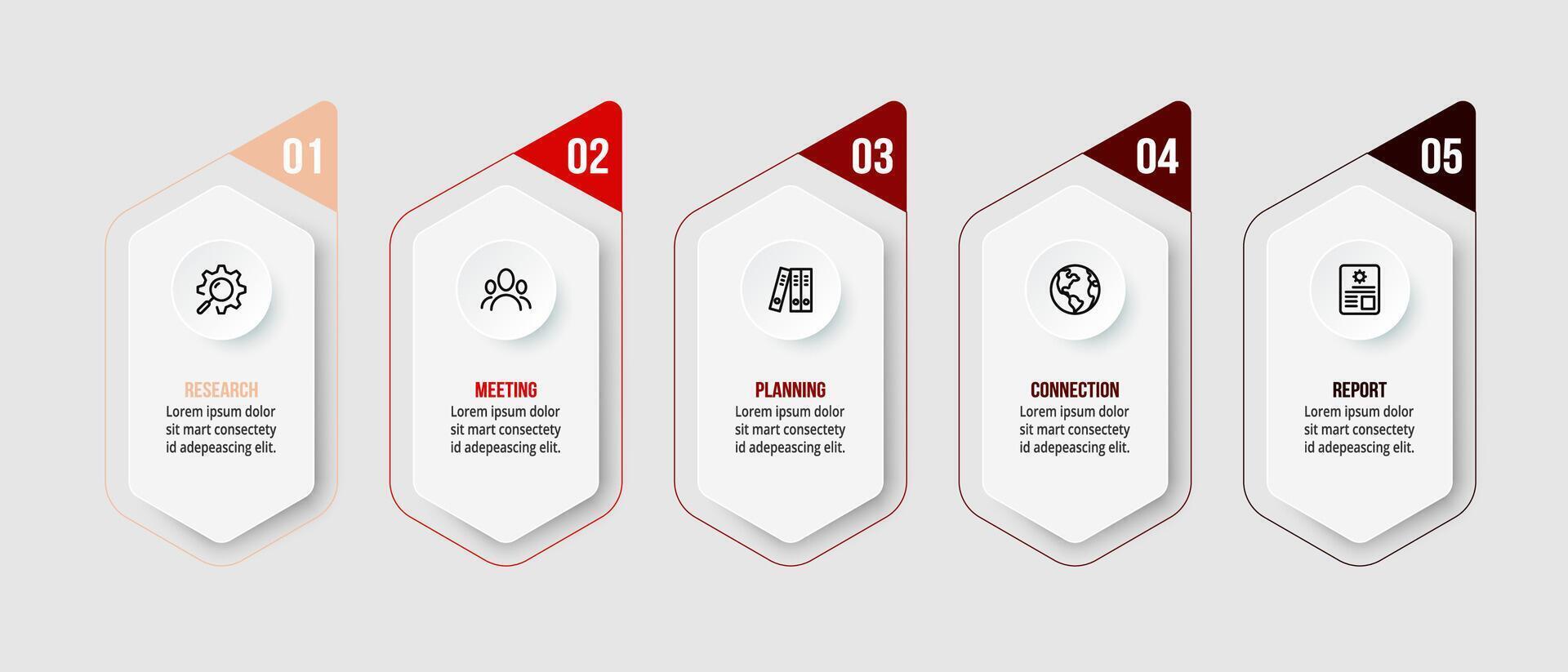 5 steps infographic template. vector