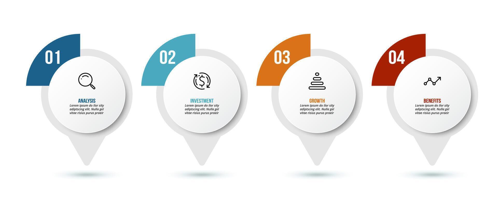 Infographic template with 4 steps. vector